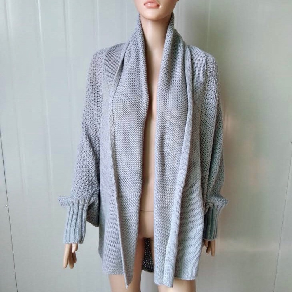 ππHappy Weekend Gray Puff Sleeve Cardigan - Picture 3 of 8